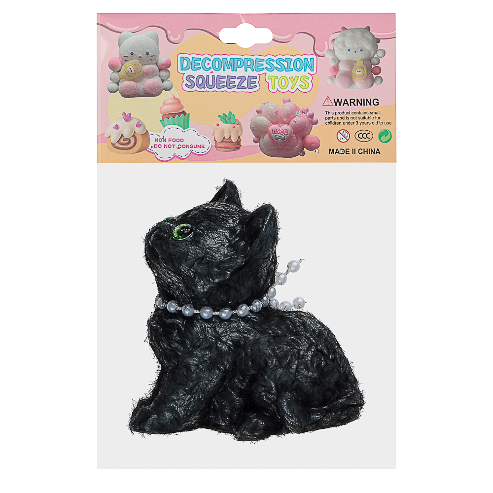 Игрушка Сквиш антистресс "Котик с милыми глазками", TPR, 13х15х4,5см, 2 дизайна - #4