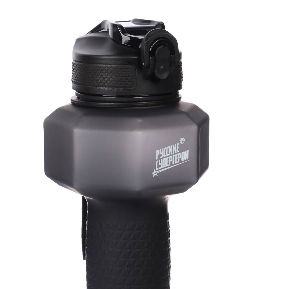 Бутылка спортивная в форме гантели, тм BY Русские Супергерои, 1000мл, 27х10см, пластик PETG, 3 цвета - #9