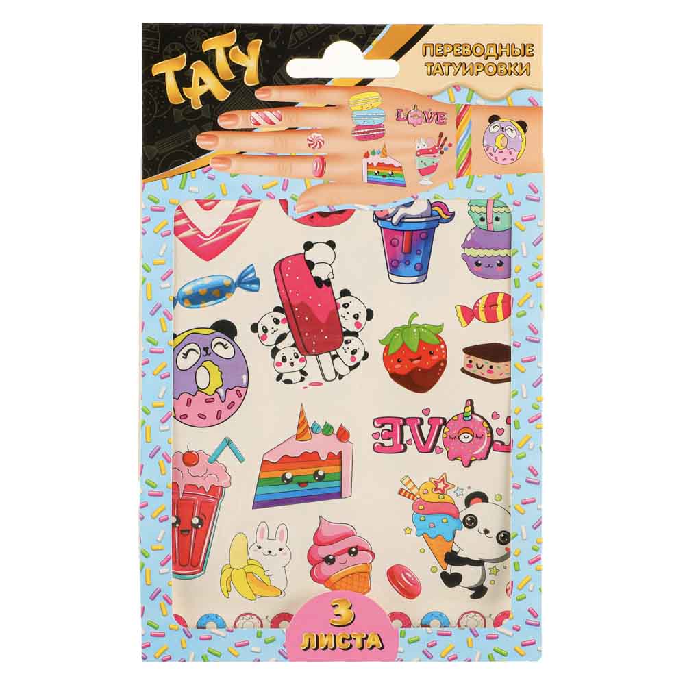 НД ПЛЭЙ Наклейки-татуировки, бумага, 11,8х19см, 2 листа, 4 дизайна - #26