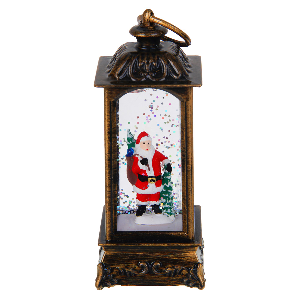 СНОУ БУМ Светильник декор. LED в виде фонаря со снегом, 5x5x13см, PC, ABS, вода, 3хLR44, 1реж.,2диз. - #3