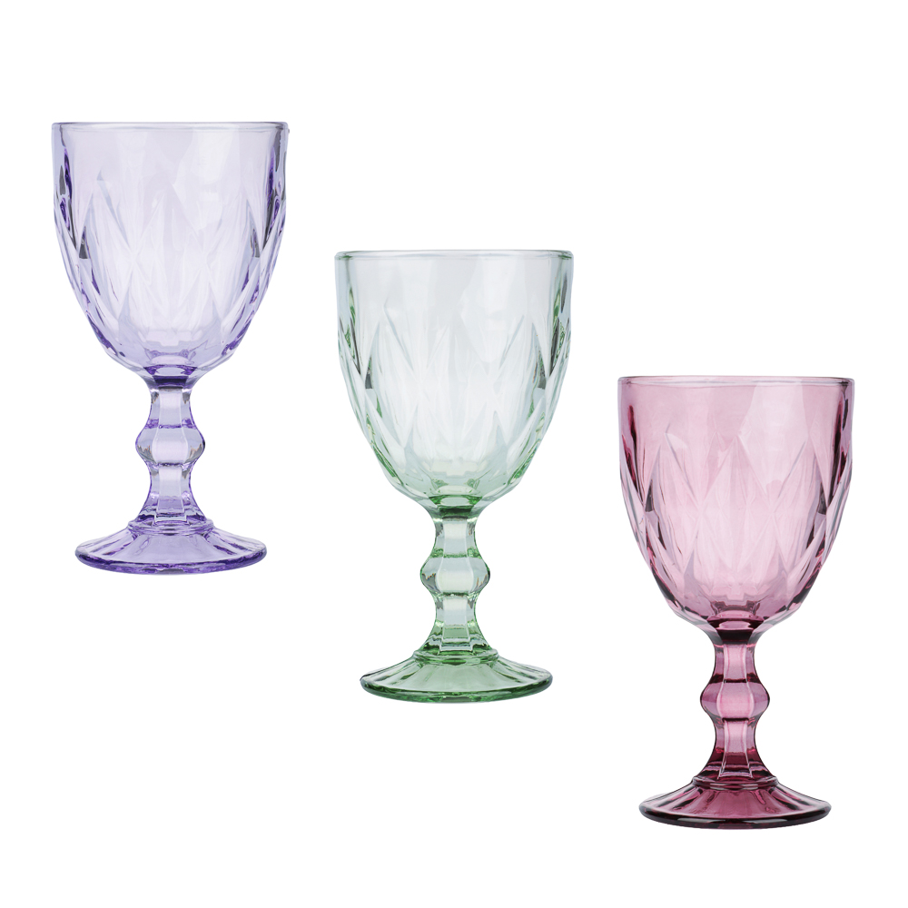 Бокал для вина тм MILLIMI Ромб, 320мл, стекло, цвет - #1