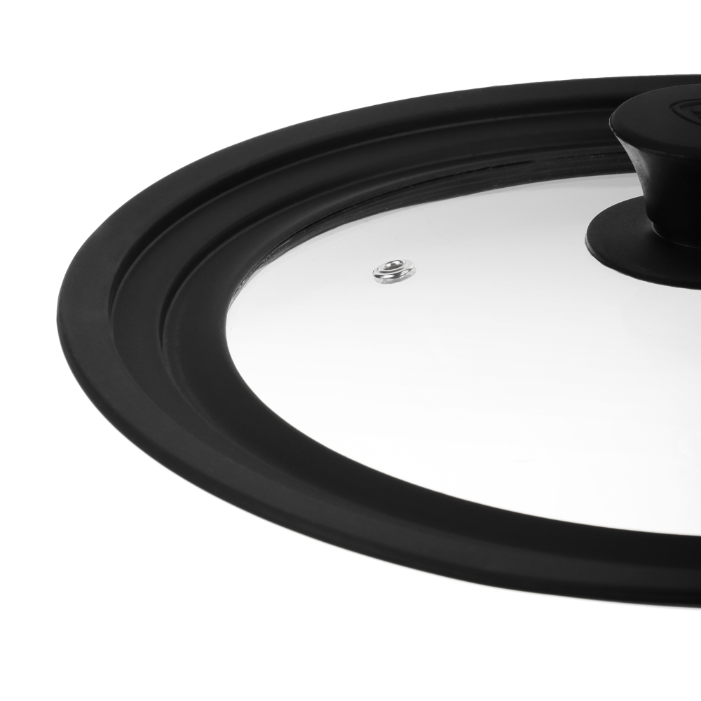 SATOSHI Крышка универсальная стекло/силикон с ручкой, 24-26-28см - #3