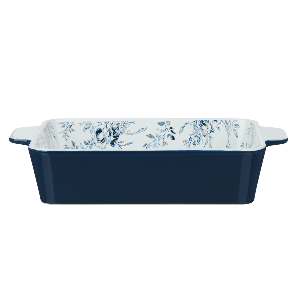 Форма для запекания и сервировки прямоугольная 28,2х19,5х5,8см тм MILLIMI цветы, керамика - #5