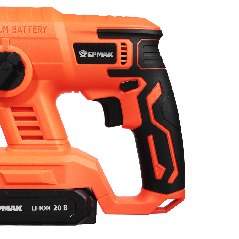 ЕРМАК Перфоратор на АКБ 20В, 2,0А Li-ion(1шт),з/у, 0-3000уд/мин,0-1200 об/мин,SDS-Plus, 1.50 Дж(ONE) - #4