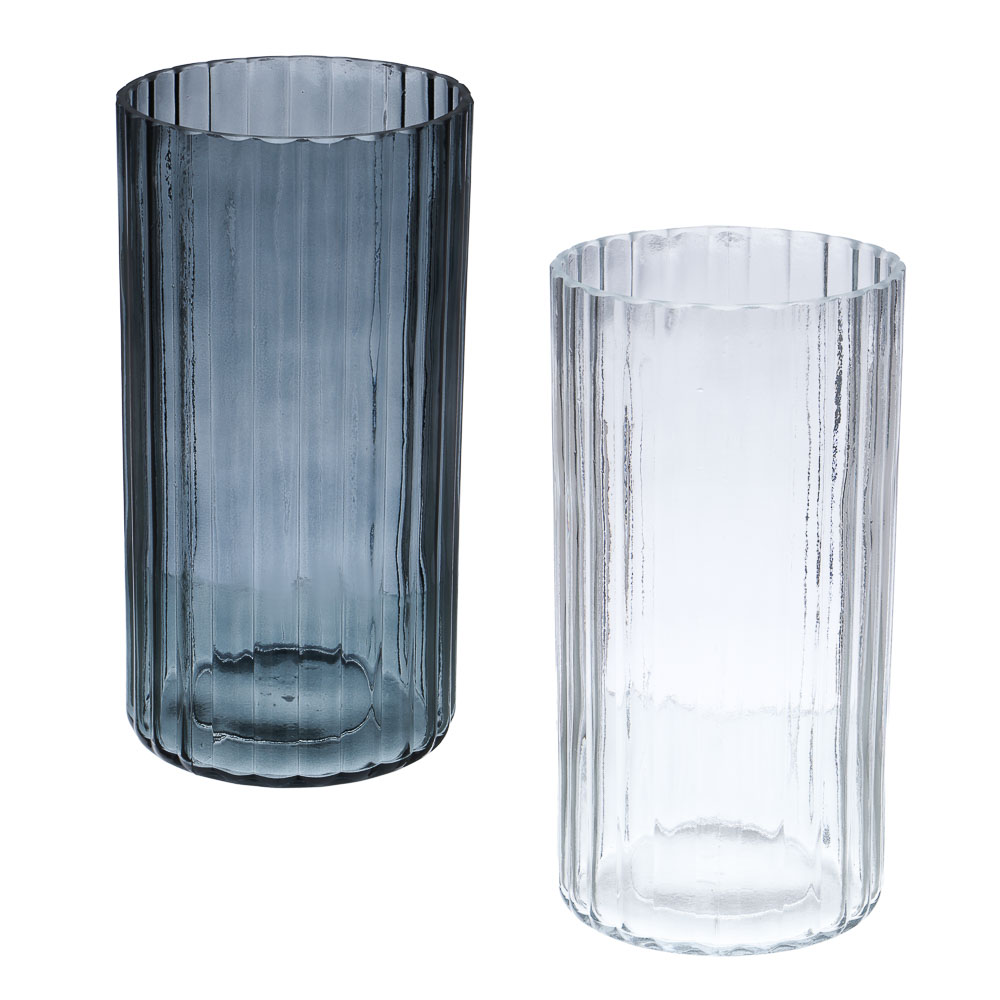 Ваза стеклянная, 10x10x20 см, 2 дизайна - #1
