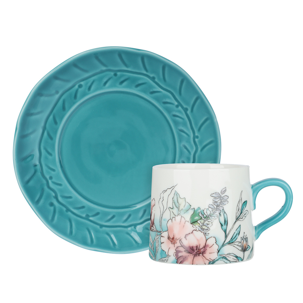 Набор чайный 2 пр., 180мл, MILLIMI, Аквамарин, фарфор - #4