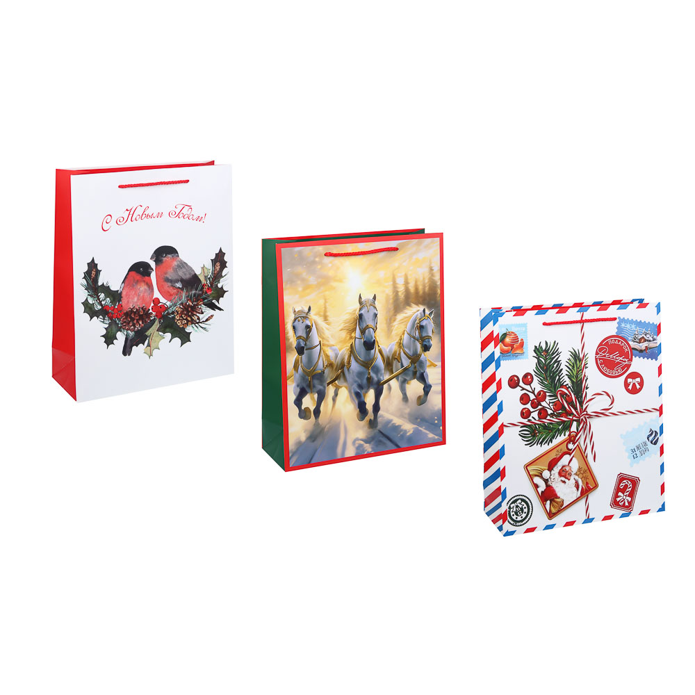 Пакет тм СНОУ БУМ подарочный, 26x32x10см, бумага, арт.29, 3 дизайна - #1