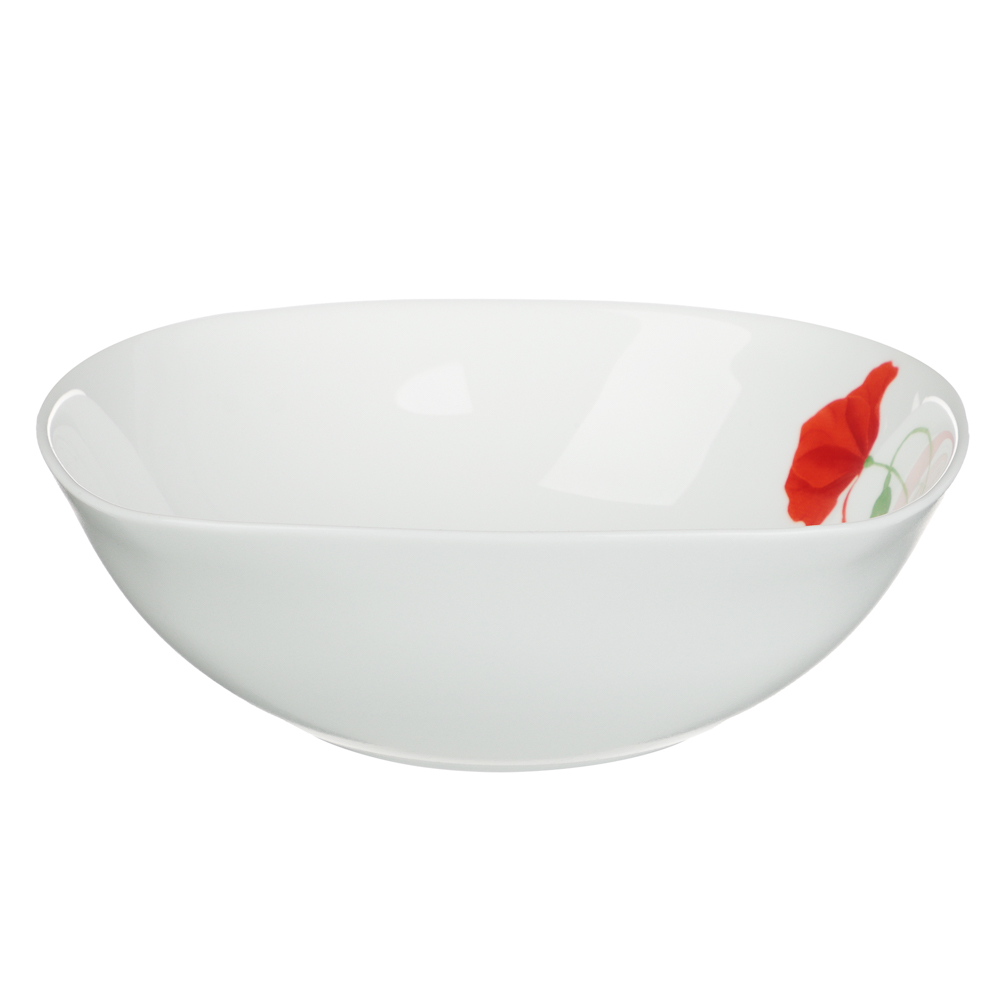 MILLIMI Маки Салатник, опаловое стекло, 480мл, 16.5х5.5см, квадратная форма - #3