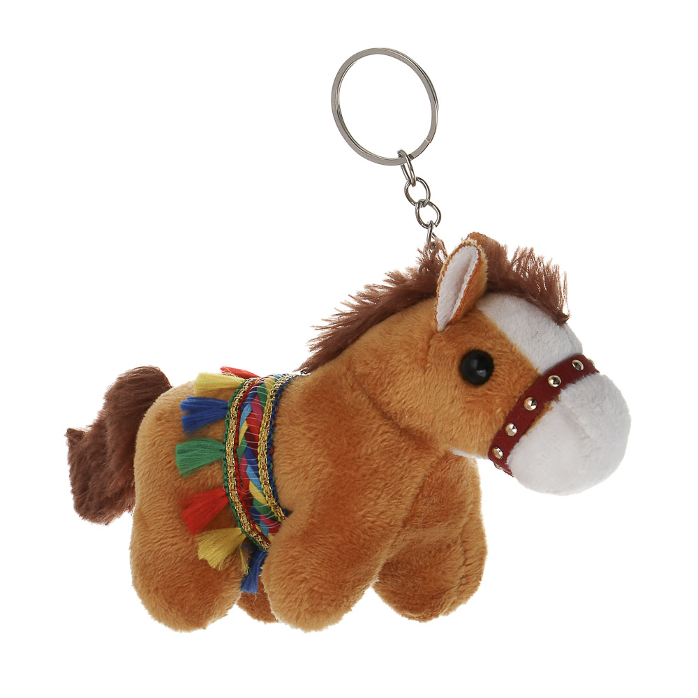 СНОУ БУМ Сувенир мягкий в виде лошадки в попоне 10x11x5 см, полиэстер, 3 дизайна - #3