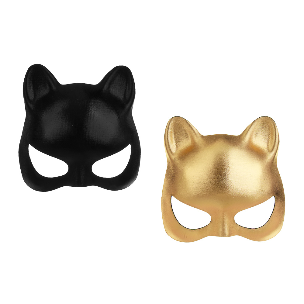 СНОУ БУМ Маска карнавальная "Кошка", 15х16см, пластик, ткань, 2 дизайна - #1