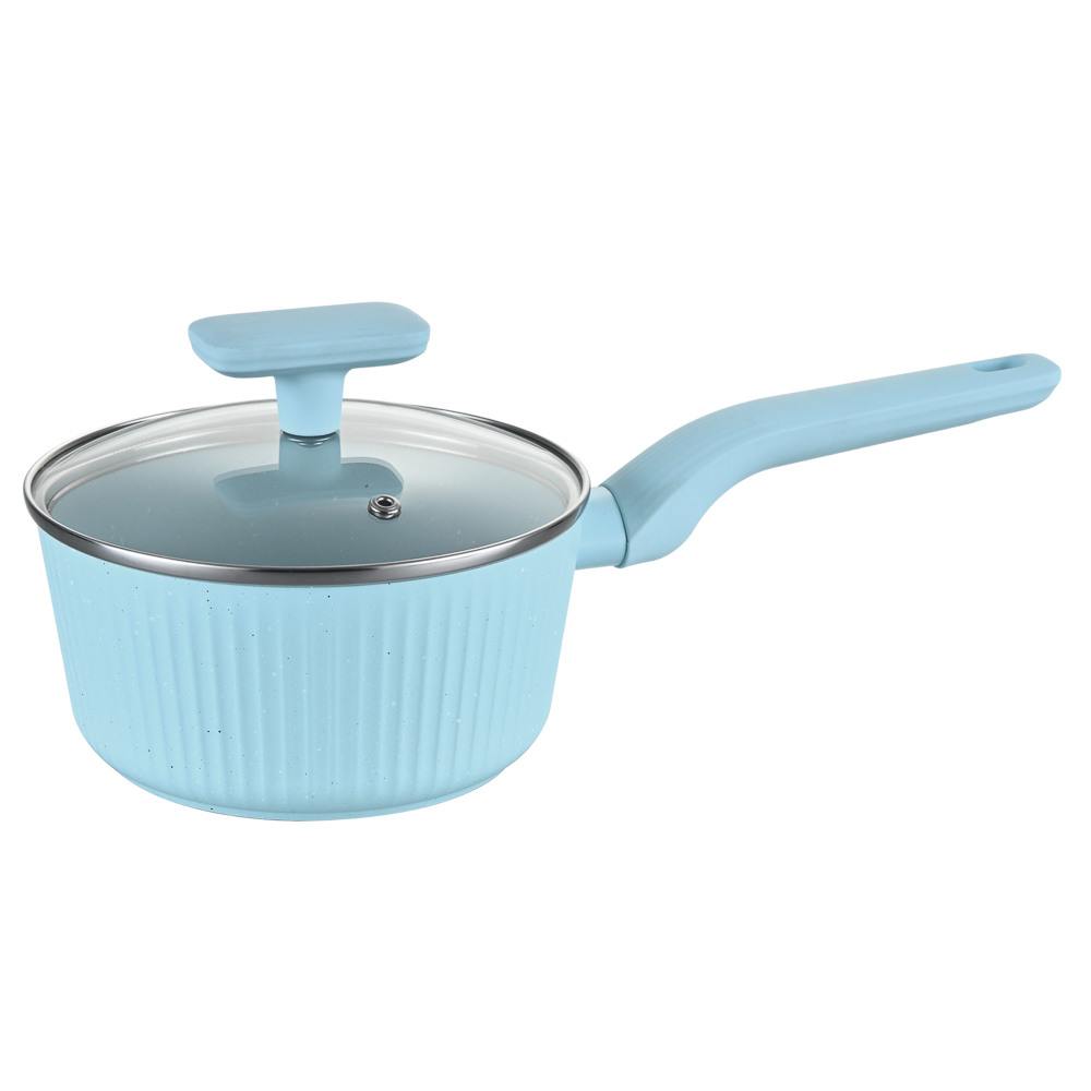 Ковш тм SATOSHI Орра, 1,3л, d16см, с крышкой, антипригарное покрытие мрамор, индукция, 2 цвета - #2