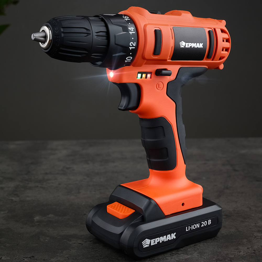 ЕРМАК Набор электроинструмента 29 предметов, шуруповерт 20В (2А*ч, 2шт, 35Н*м) (ONE) - #21