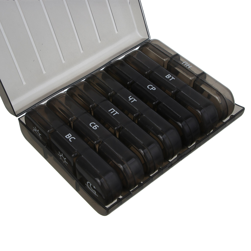 Бокс для таблеток тм VETTA, 21 ячейка, пластик, 15.6x12x4.2см - #2