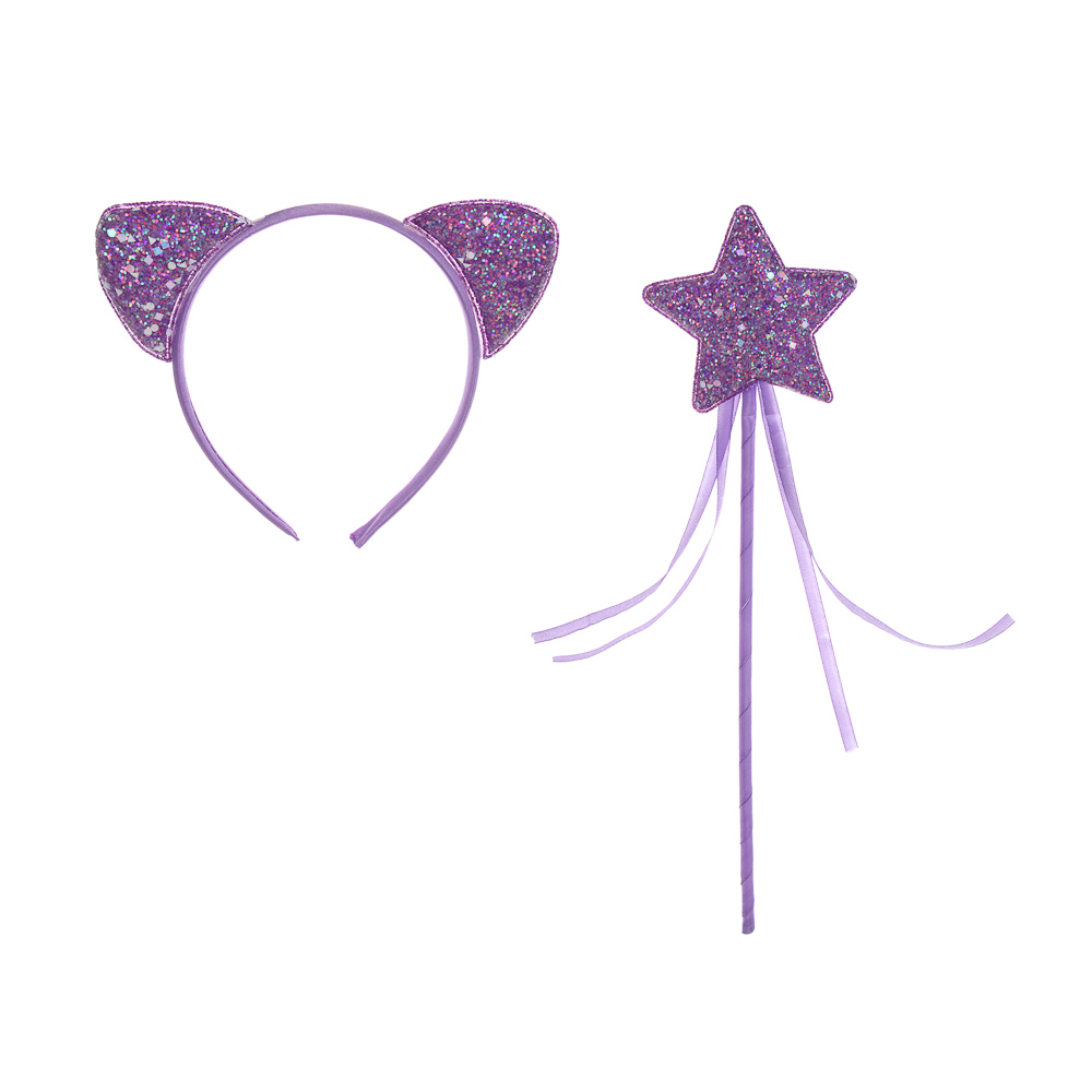 Набор 2 предмета (ободок и волшебная палочка), полиэстер, пластик, 5 дизайнов - #2