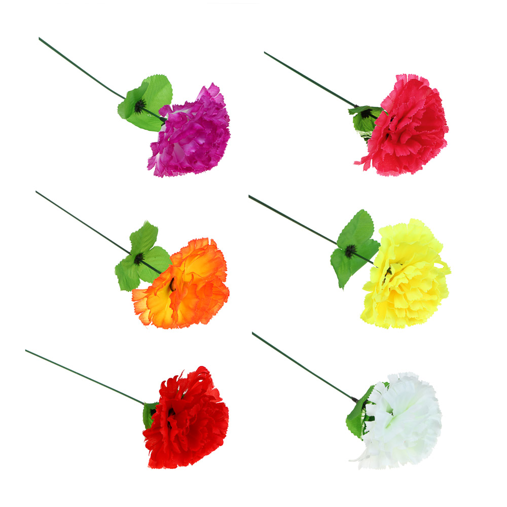 LADECOR Цветок искусственный гвоздика, 35-40 см, пластик, 6 цветов - #1