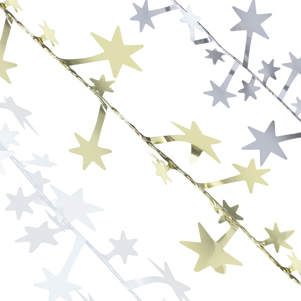 СНОУ БУМ Мишура на леске 270 см, ПЭТ, цвета в ассортименте золото, серебро, белый, 26-337 - #1