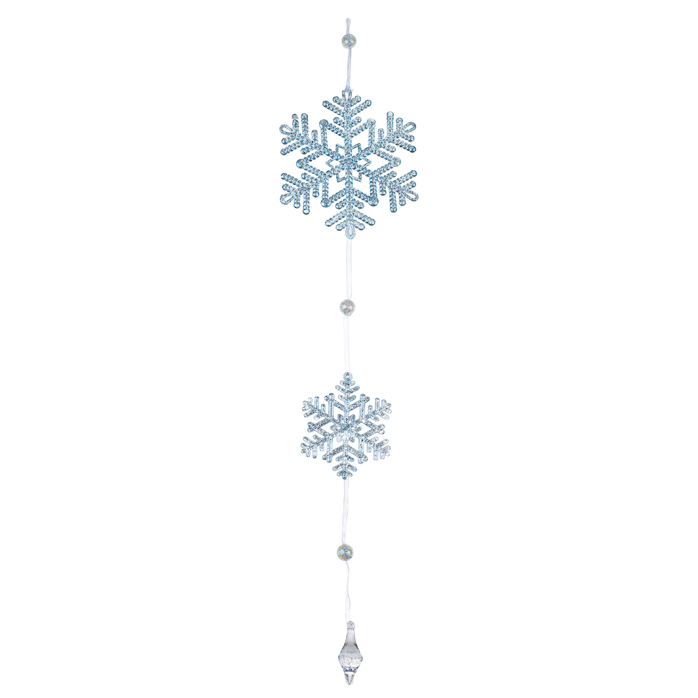 СНОУ БУМ Подвеска декоративная в виде снежинок, 12x50 см, акрил, 2 цвета - #4