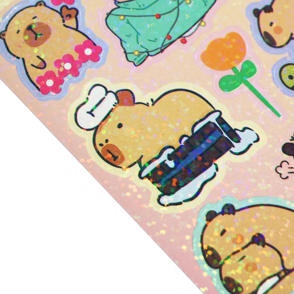 Набор наклеек "Капибара" 10х22,5см, ПВХ, микс 10 дизайнов - #3