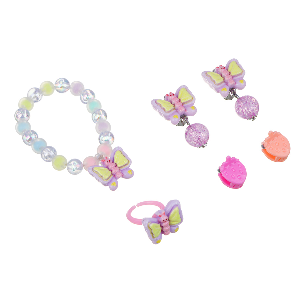 Набор детской бижутерии BY Русские супергерои: браслет, кольцо, крабики 2шт, клипсы, 3 дизайна - #2