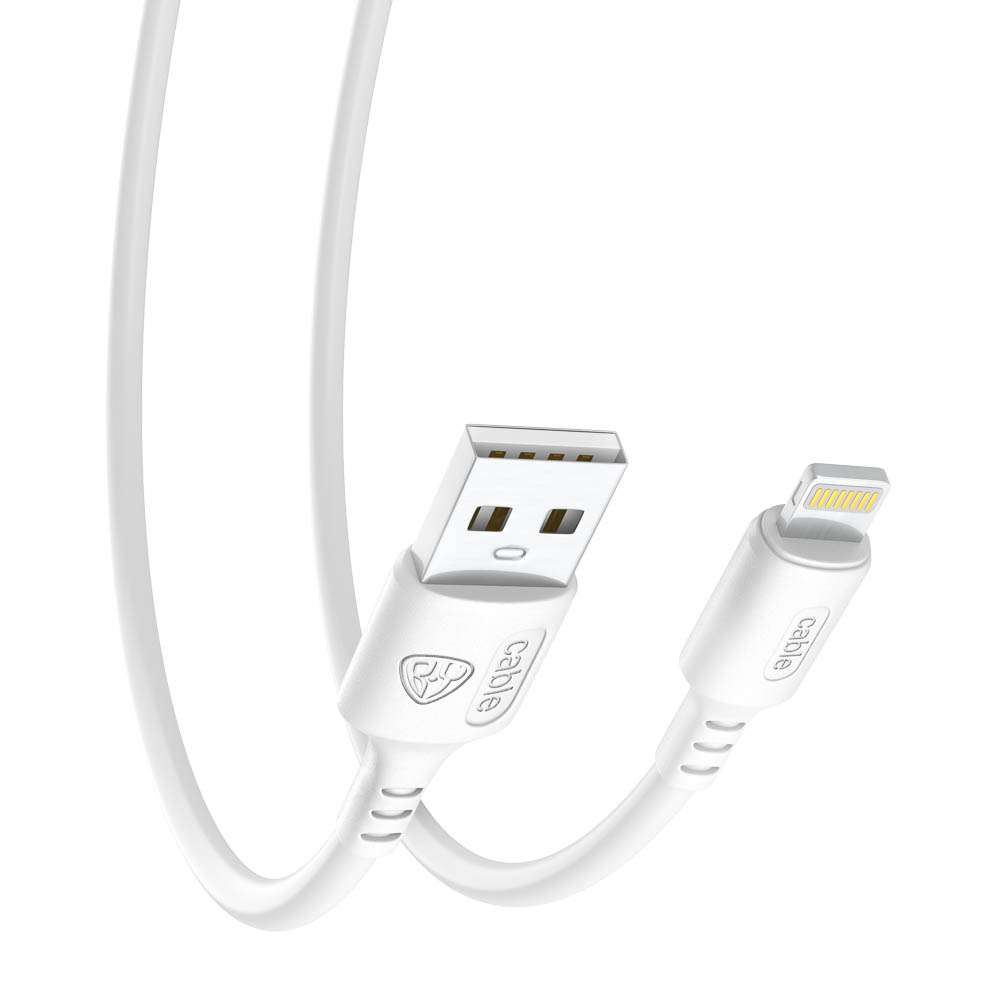 Кабель для зарядки USB(A)-iP BY Fusion, 12Вт, 1 м, 2.4A, TPE, белый - #5
