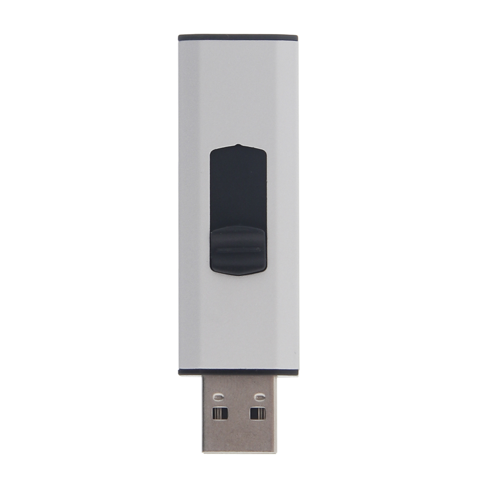 Флеш-карта USB2.0 BY 32Гб выдвижная Silverslide, блистер, алюминий, пластик, серебристый - #6