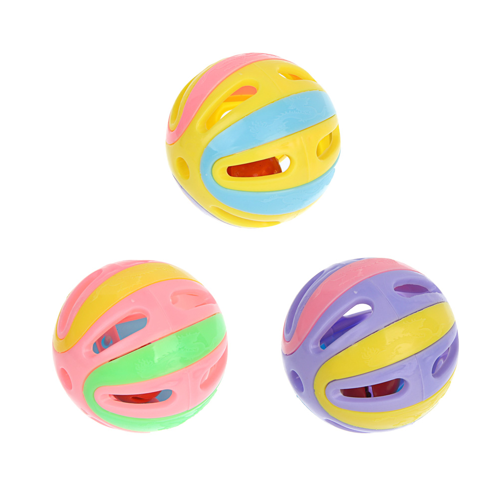 Набор игрушек для кошек тм VETTA, мячи разноцветные, 3шт по 5см - #1