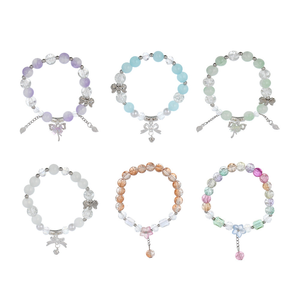 ЮНИLOOK Браслет с декором, d7см, d бусин 1см, 6 цветов, стекло, #4 - #1