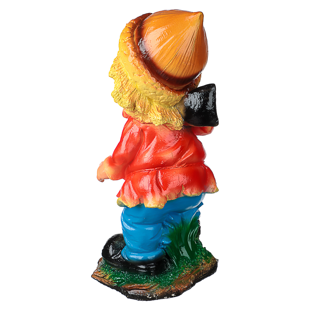 Фигура садовая Гномик с тяпкой 34х17см гипс - #6