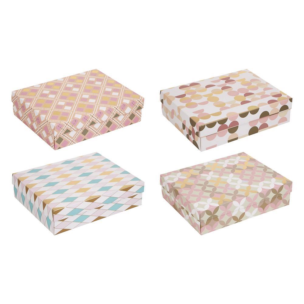 Коробка складная 27x20,5x6,8см, бумага, 4 дизайна - #1