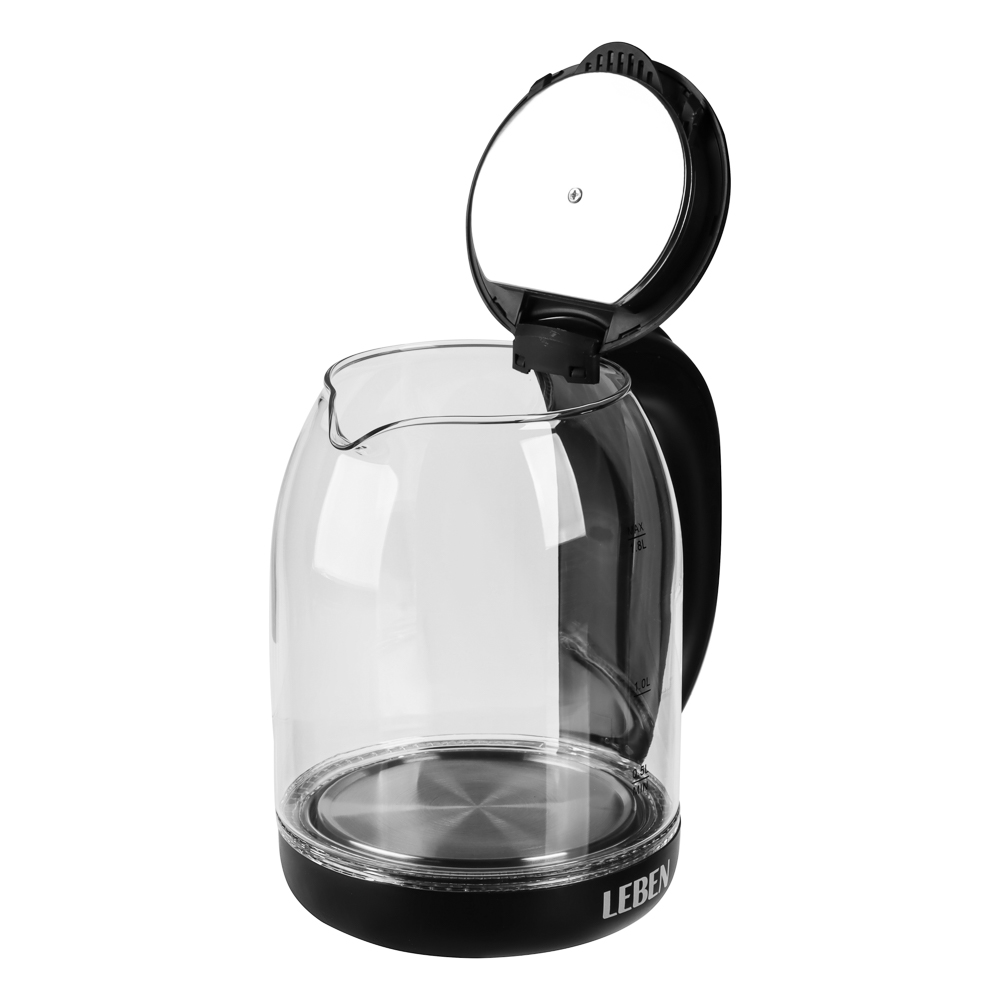Чайник электрический, 1,8 л, 1500 Вт, стекло, черный (без подсветки) - #7