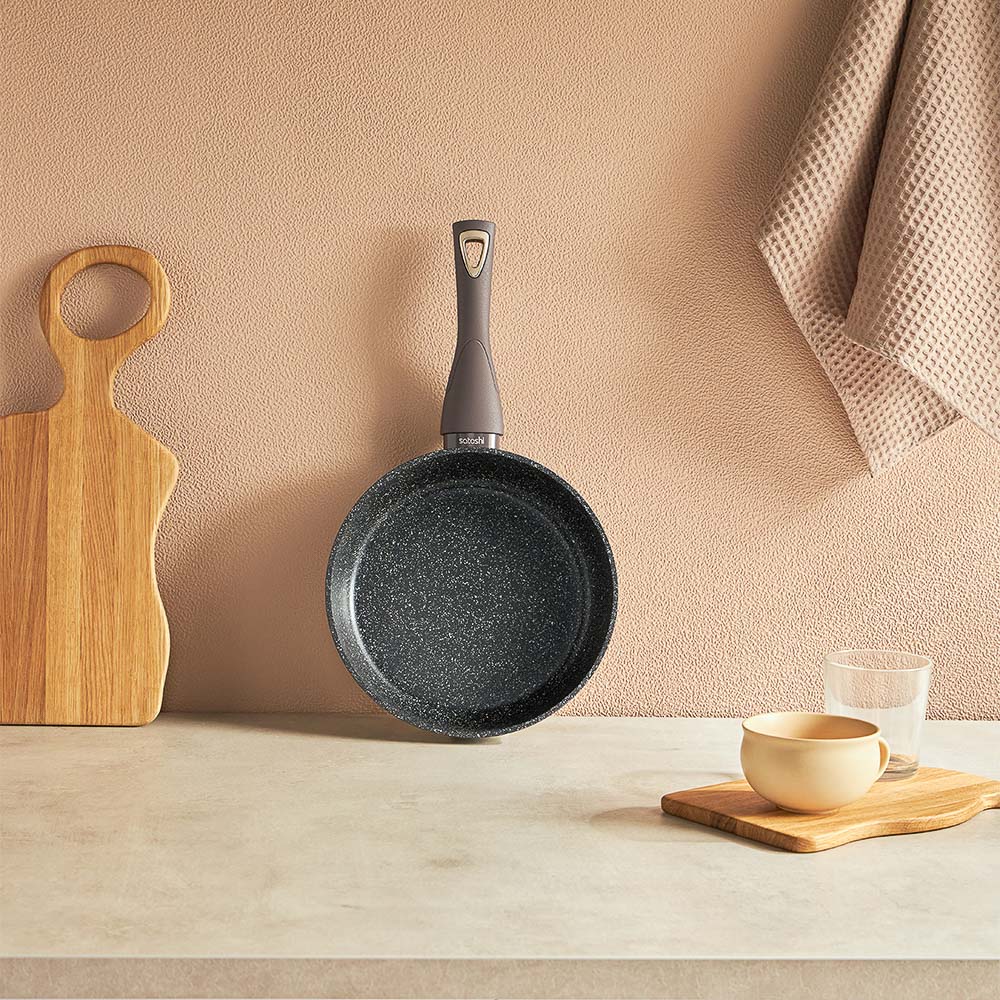 SATOSHI Валькур Сковорода литая d=22см, антипригарное покрытие мрамор, индукция - #8