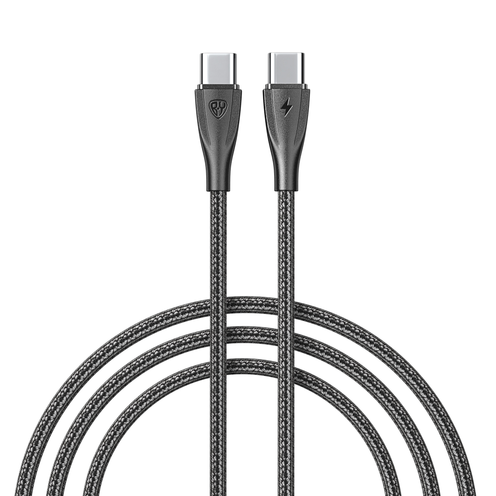Кабель для зарядки Type C-Type C BY Nylon Pro, 60Вт, 2 м, 5A, нейлон, черный - #1