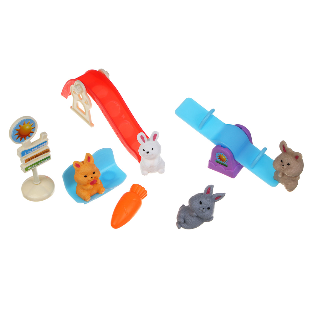 ИГРОЛЕНД Игровой набор "Счастливая семья" Зайки на лужайке, ABS, PP, 19х4х28 см, 4 вида - #8