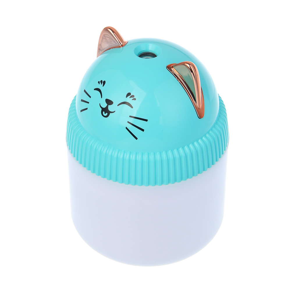 LEBEN Увлажнитель воздуха Котик, 220мл, подсветка, 11x8x8см, питание 5В/0.4А от USB, 2Вт - #5