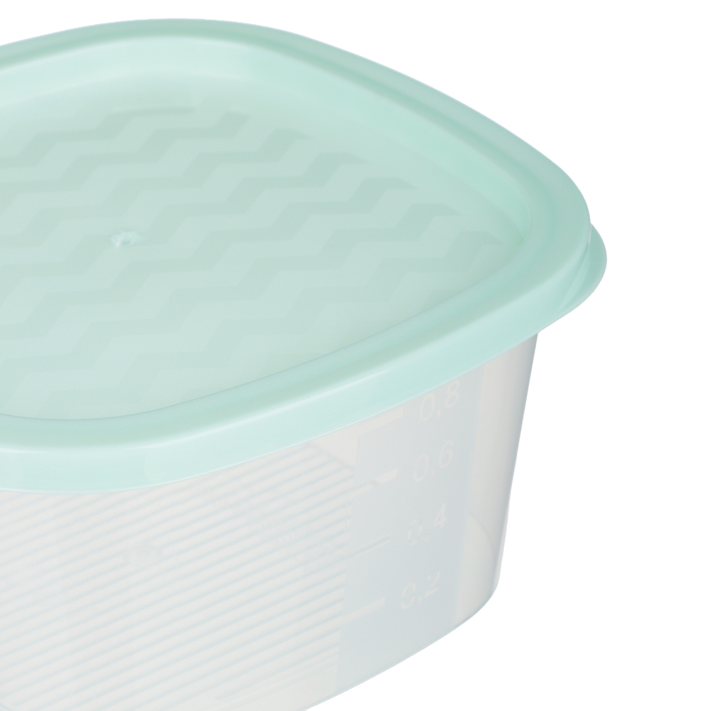 Набор квадратных контейнеров пищевых 3шт (0,9л; 1,55л; 2,65л), пластик - #8