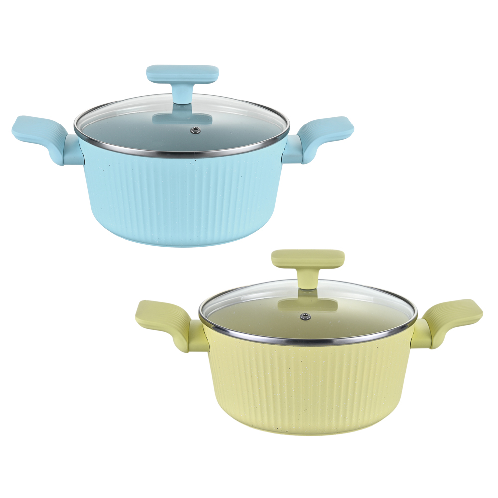 Кастрюля тм SATOSHI Орра, 2,3л, d20см, с крышкой, антипригарное покрытие мрамор, индукция, 2 цвета - #1