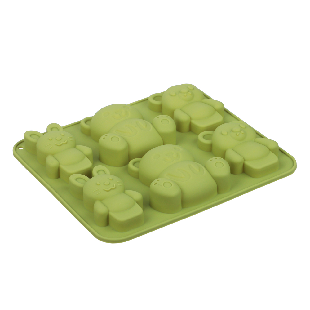 VETTA Форма для выпечки 6 ячеек 16х14х2см, "Мишки и зайчики", силикон, 3 цвета - #3