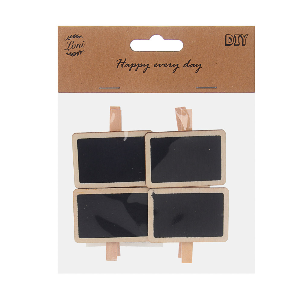 Набор прищепок DIY тм LADECOR дерево, металл, 4 шт - #5