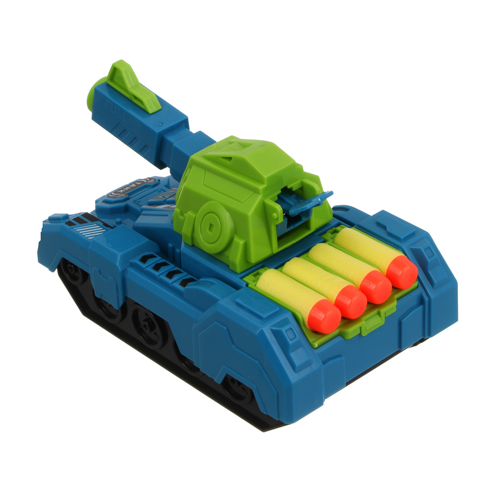 ИГРОЛЕНД Танк инерционный, стреляет мягкими пулями, трещотка, АБС-пластик, ЭВА, 14х8х8 см, 2 дизайна - #7
