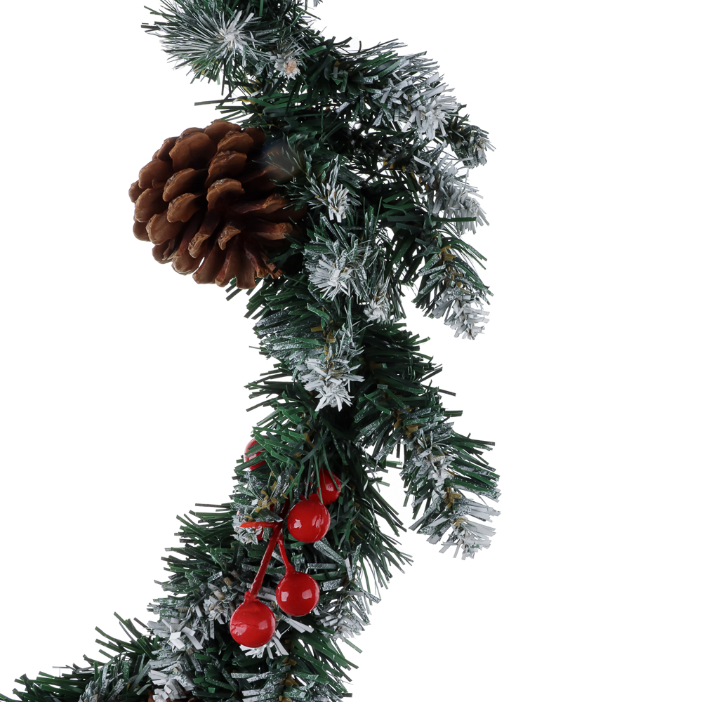 СНОУ БУМ Венок ПВХ Д40 см с шишками и ягодами, 26-91 - #3