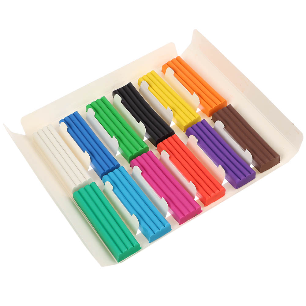 Пластилин 12цв. ClipStudio 240 грамм в картонном выдвижном пенале - #8