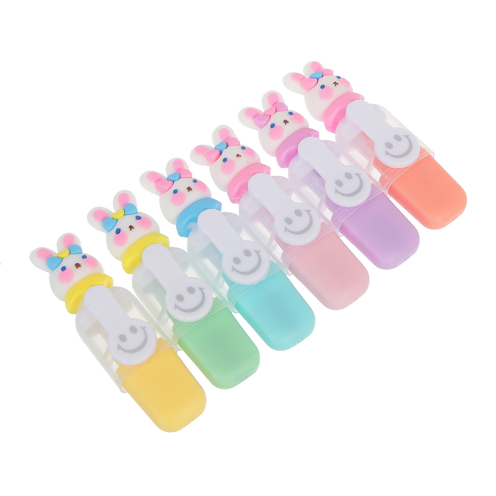 Маркер-выделитель, колпачок в форме зайчика, 6 цветов - #1