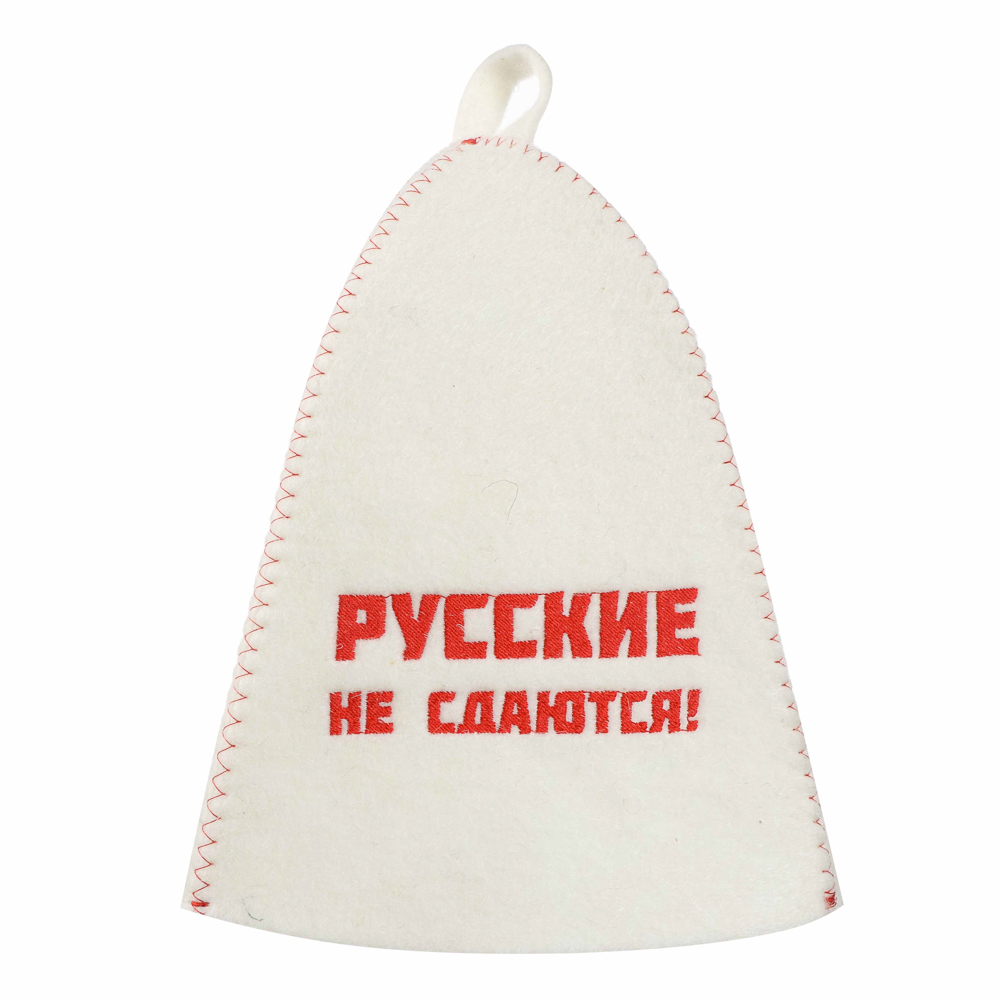 Шапка банная с вышивкой 3 диз. Амонд в асс., войлок серый/белый - #5