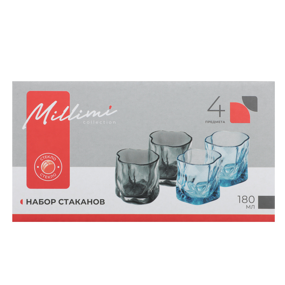 Набор стаканов тм MILLIMI Мята, 180мл, стекло, 4 шт - #5