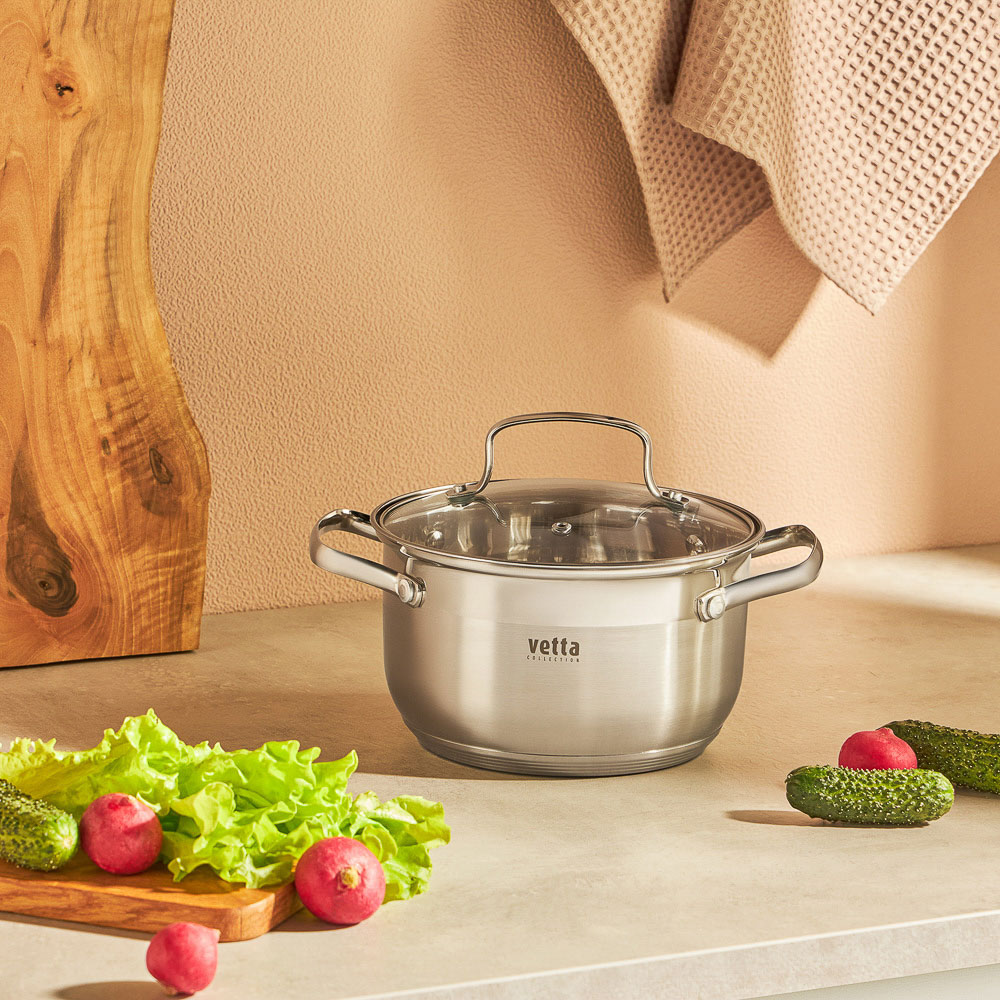 VETTA Берн Набор кастрюль 6 пр (1,9л+2,6л+3,5л) со стекл. крышкой, индукция - #5