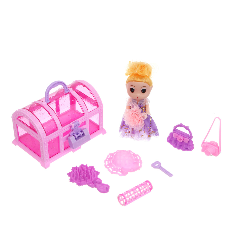 ИГРОЛЕНД Кукла 10 см с акс. в сундучке, 8 пр., PP, ABS 11,5х10х7,8 см - #11