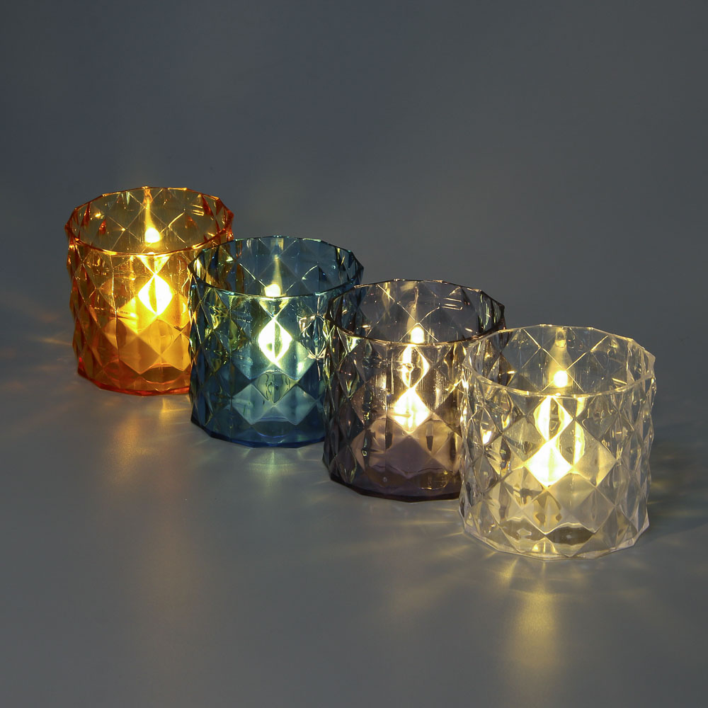 СНОУ БУМ Светильник декор. LED в виде свечи в стакане, 5,9х5,4см, PS, 3хAG10, 1 режим, 4 дизайна - #5