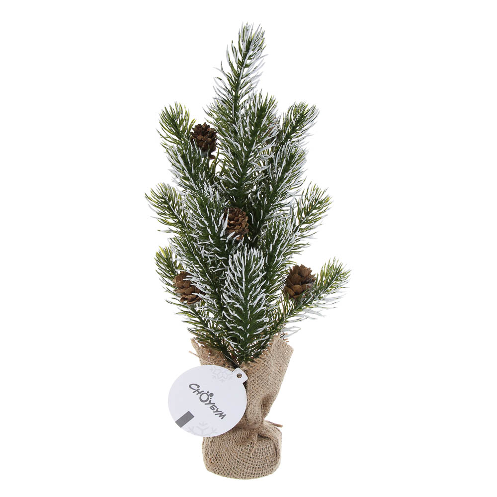 СНОУ БУМ Елочка литая 100% РЕ, шишка, на пеньке, 30 см, 26-63 - #5
