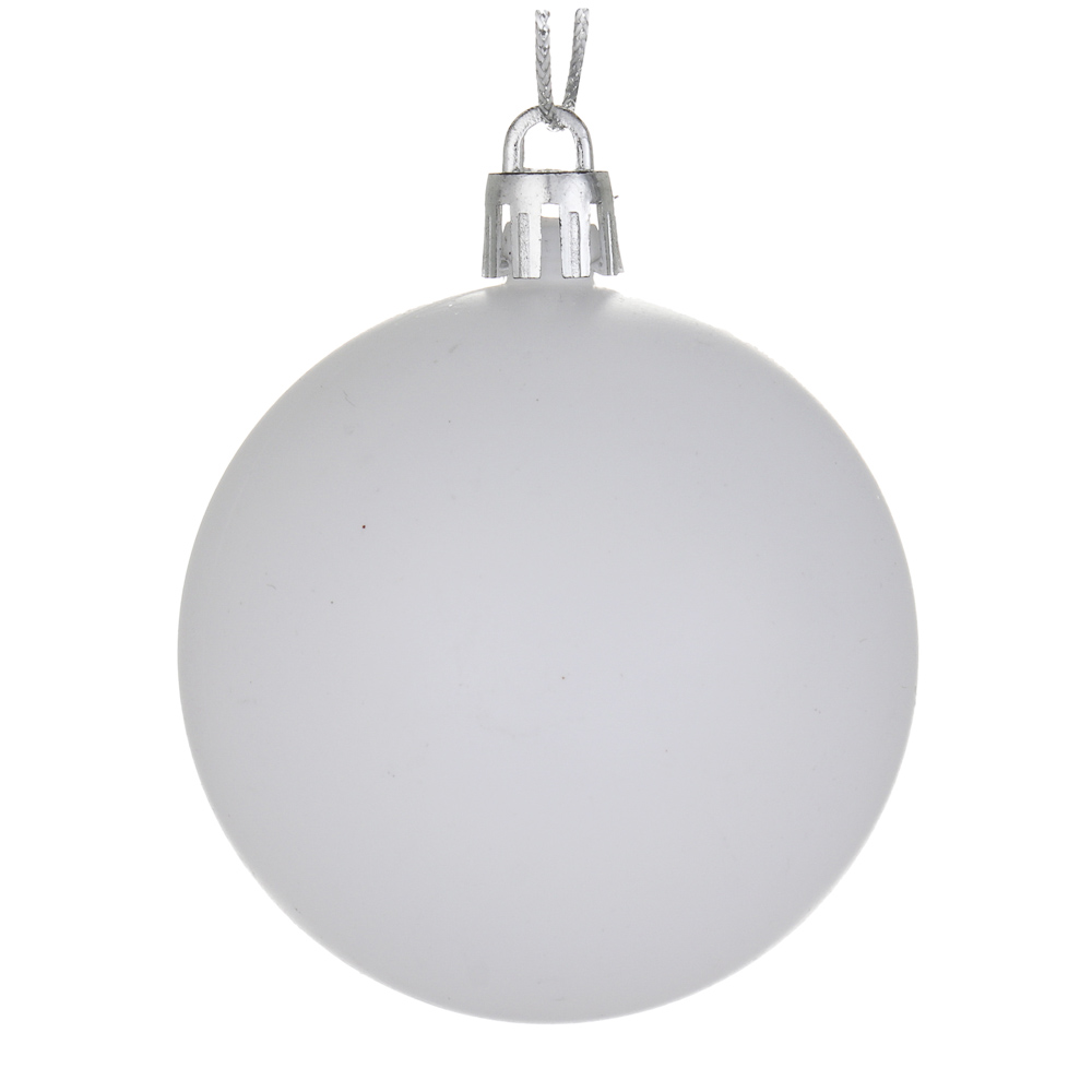 СНОУ БУМ Набор гладких шаров 6 см, 18 шт, белый, 26-150 - #4