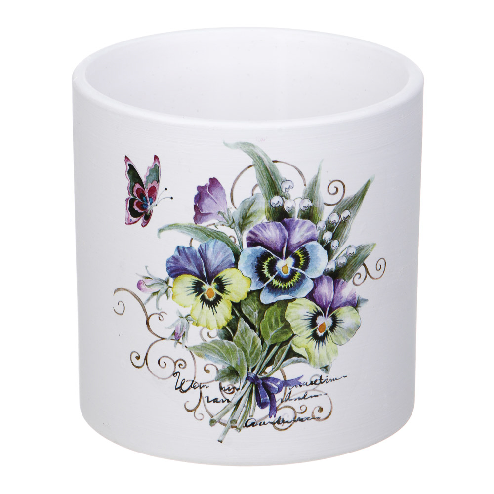 INBLOOM Кашпо Цветы 10х10см, керамика - #7